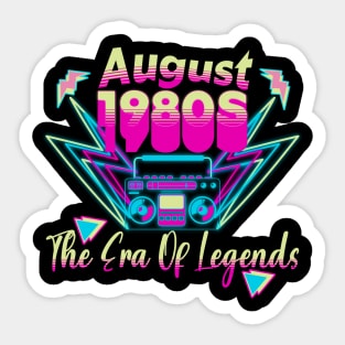 Birthday Boombox 1980s 80s Era Born Retro 1980 Sticker